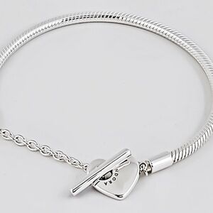Pandora Silver Bracelet with Heart Toggle